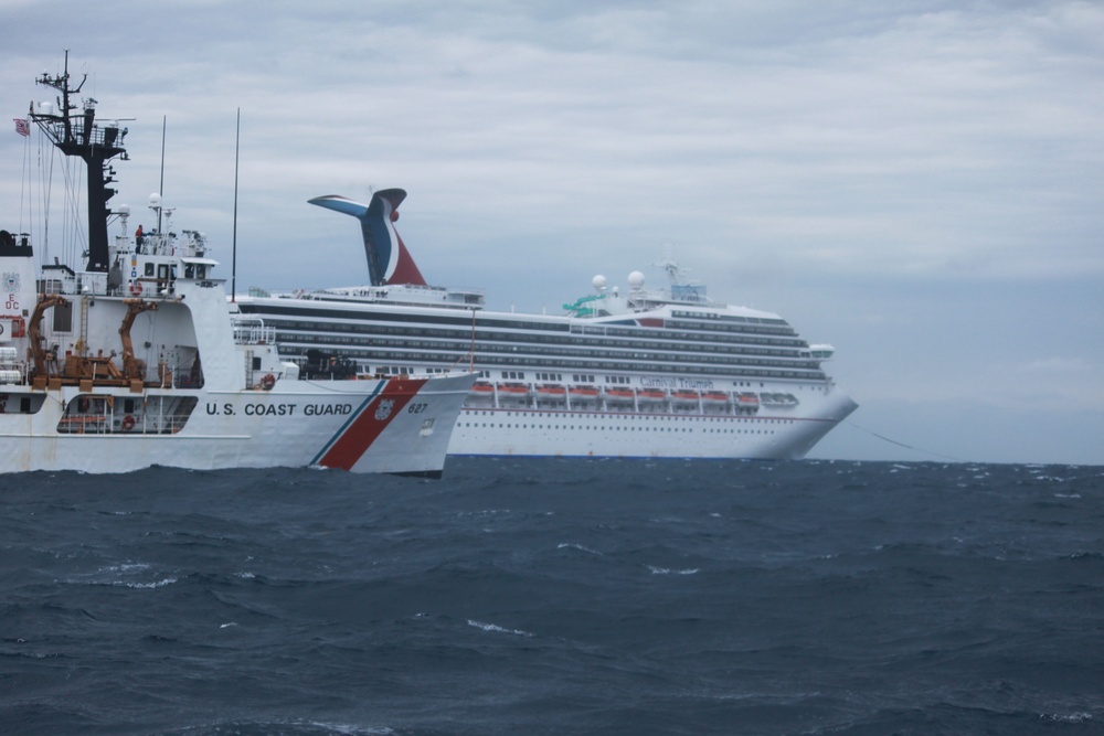 Coast Guard Cutter Vigorous escorts Carnival cruise ship Triumph