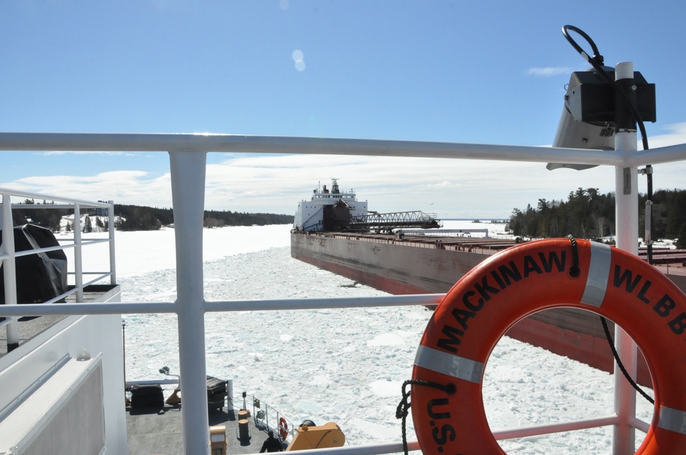 USCGC Mackinaw assists M/V James R. Barker