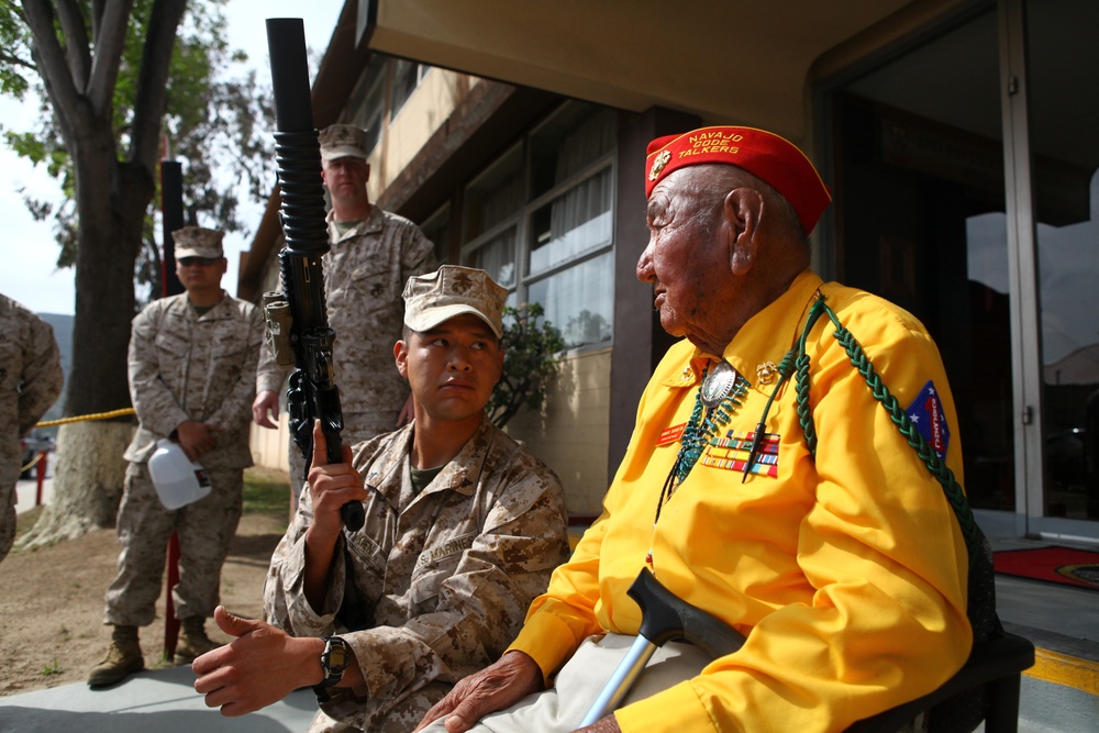 Navajo Code Talker visits at old stomping grounds