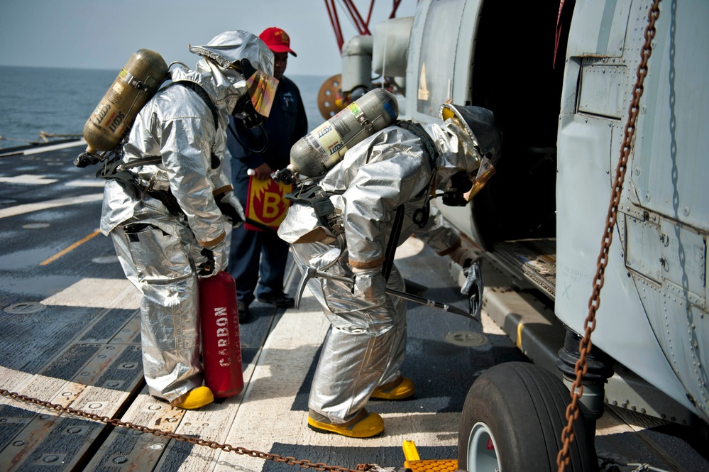 USS Hue City sailors train