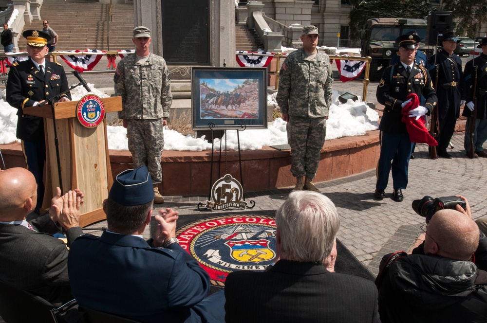 Battle of Glorieta Pass heritage painting unveiling ceremony