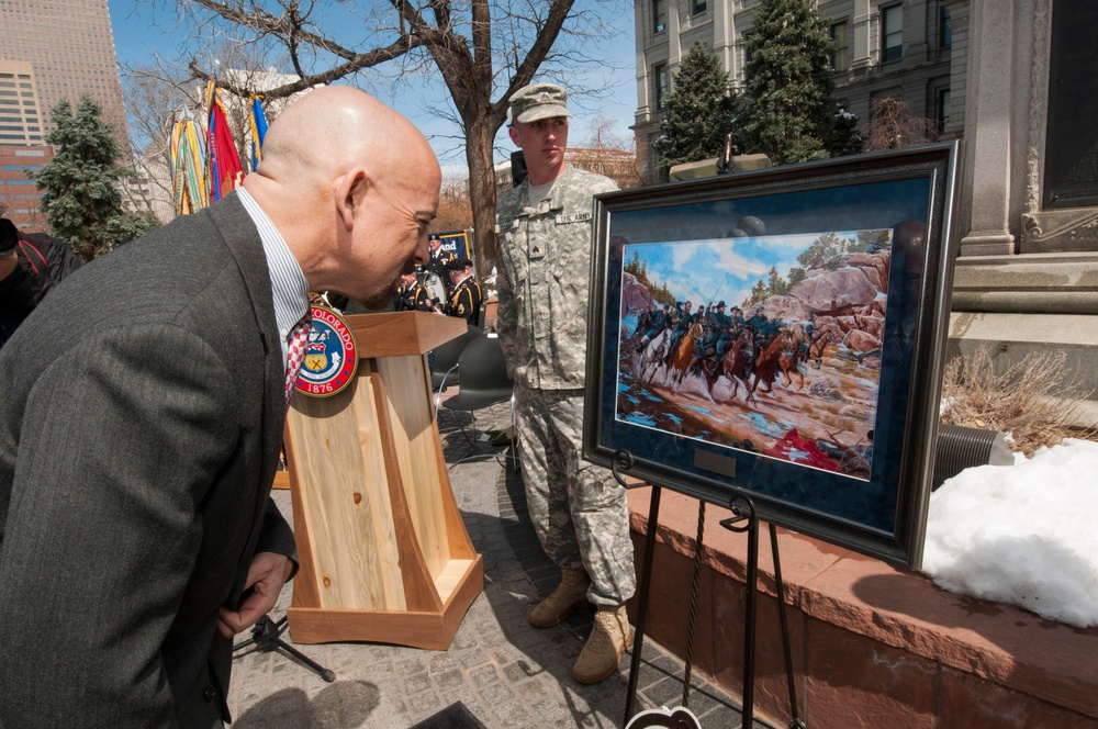 Battle of Glorieta Pass heritage painting unveiling ceremony