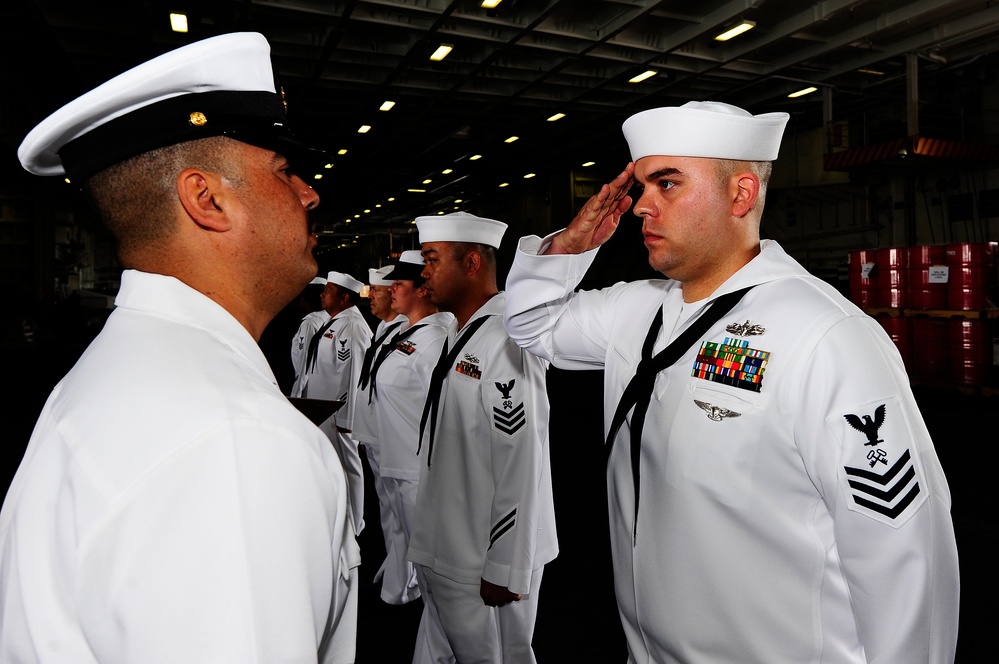 USS Carl Vinson uniform inspection