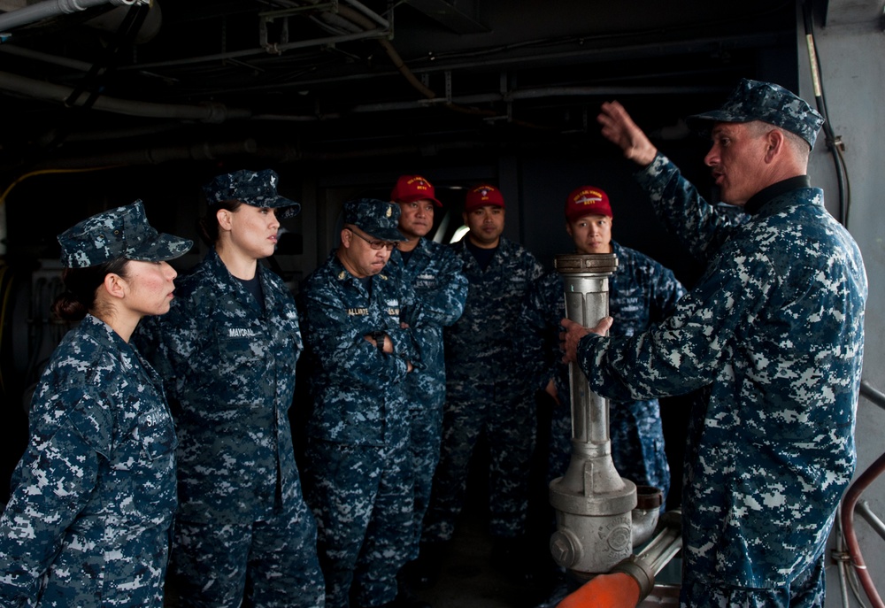 USS Carl Vinson sailors train