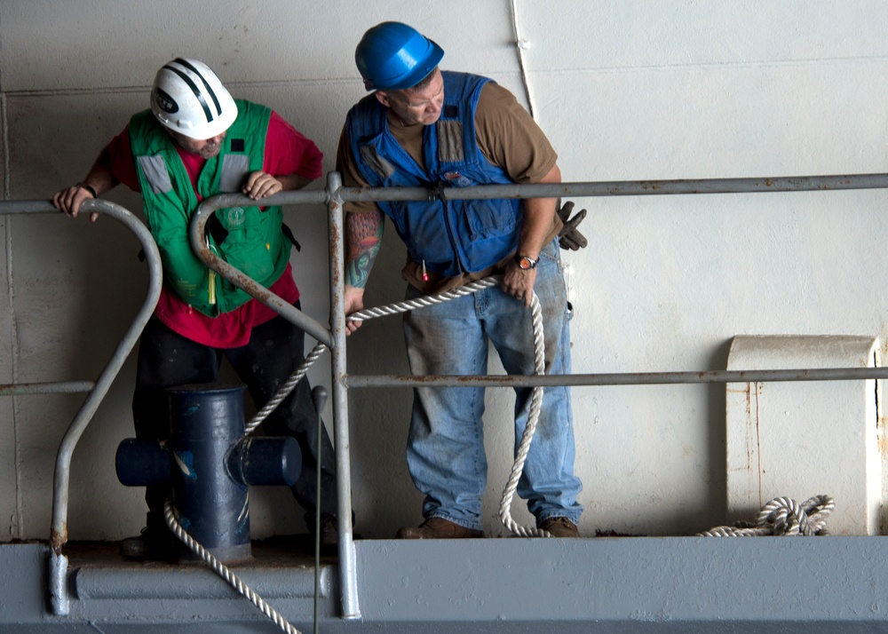 USNS Ponce civilian mariner well deck operations
