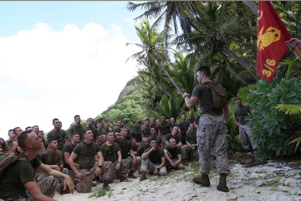 Marines PT on the beach during Exercise Gauhan Shield