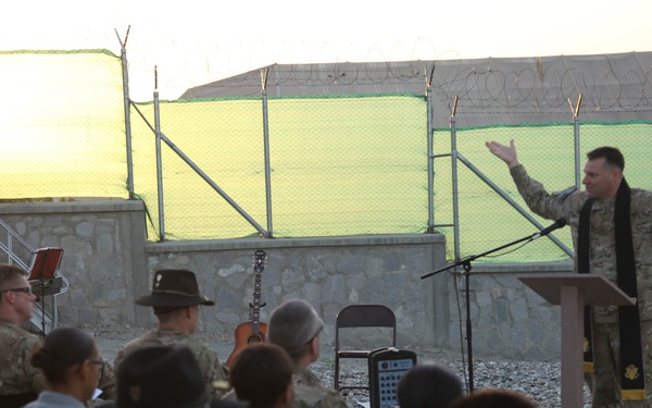 Easter service at FOB Gamberi