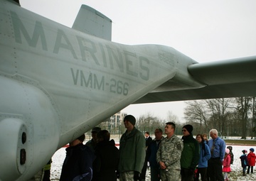 MV-22 Ospreys thunder through Stuttgart skies