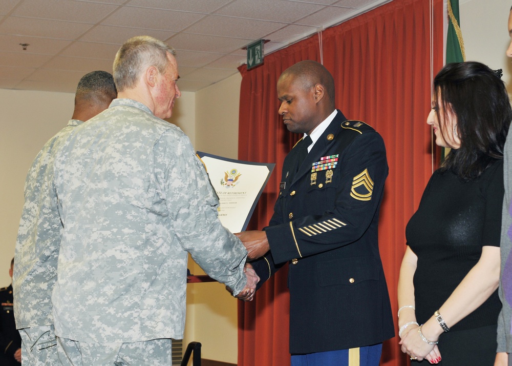 Retirement ceremony, March 28
