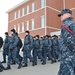 Red aiguillette with Type 1 Navy uniform