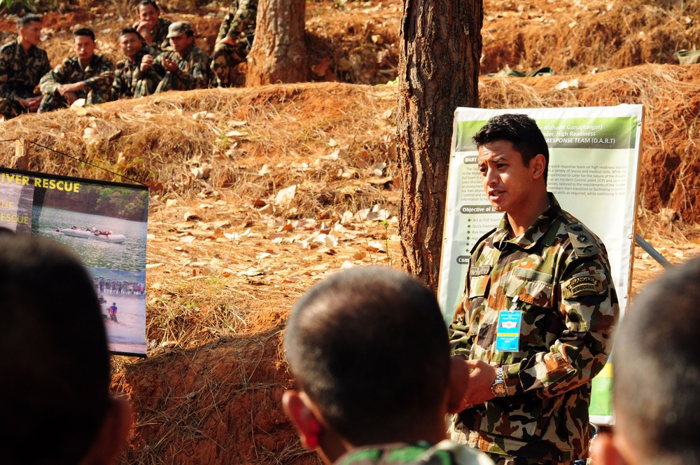 Nepalese Army Rangers teach disaster rescue techniques at Shanti Prayas-2