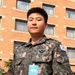 South Korean Army officer keeps the peace
