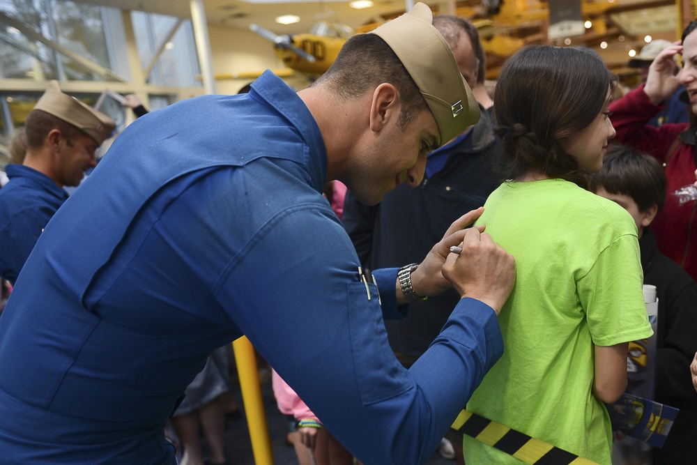 Blue Angels sign autographs