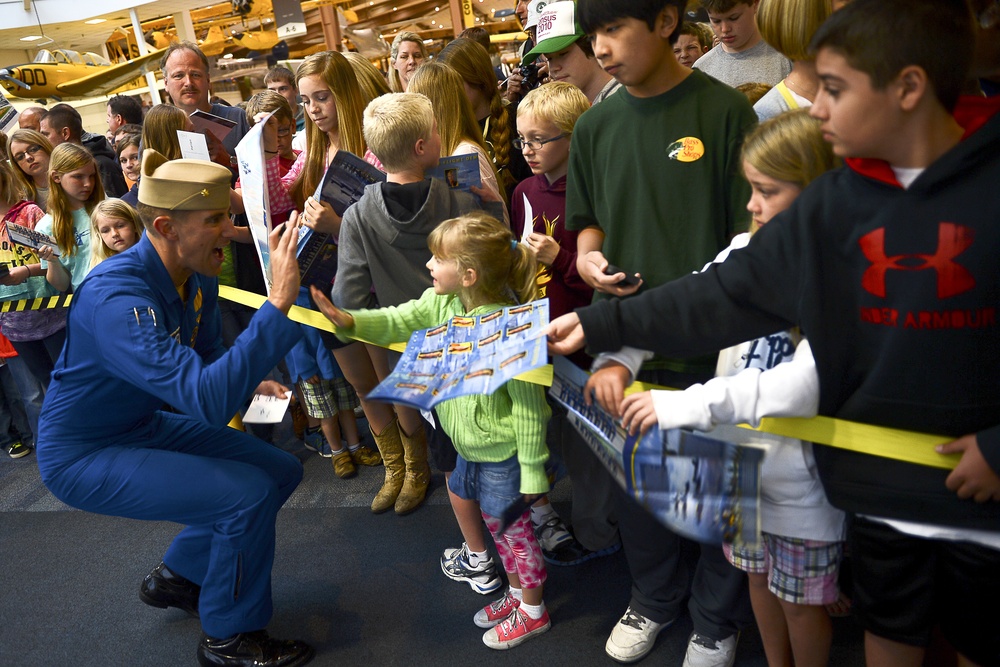 Blue Angels sign autographs