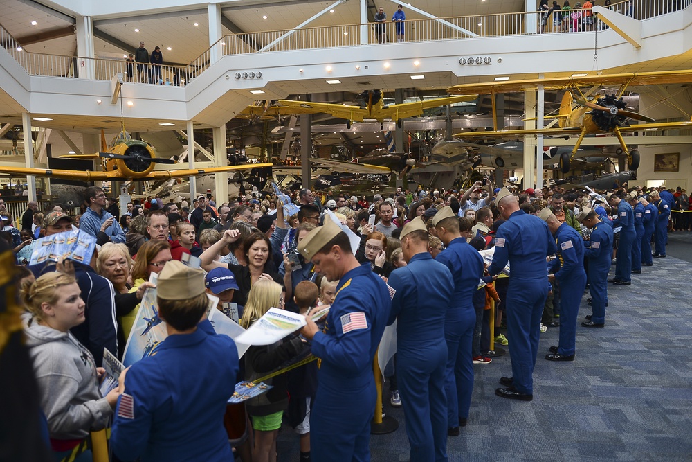 Blue Angels sign autographs