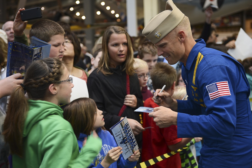 Blue Angels sign autographs