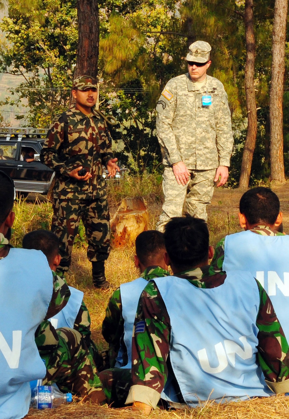 Nepalese Army and Oregon National Guard medic instructors teach life saving techniques