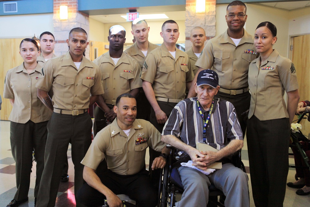 Remembering times gone by: Marines visit veteran’s home
