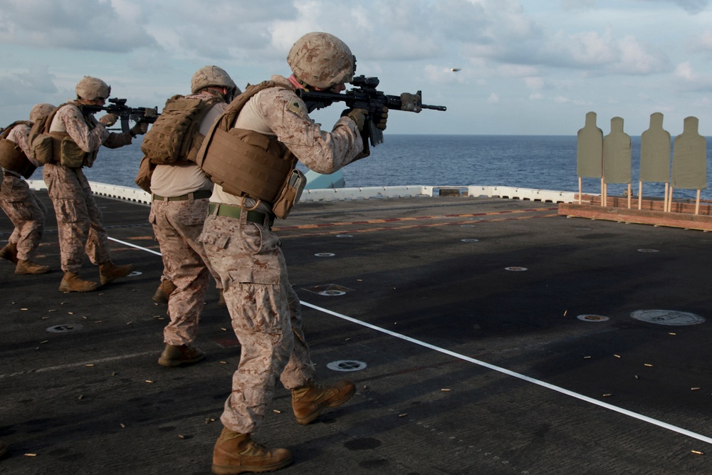 Kilo maintains rifle proficiency at sea