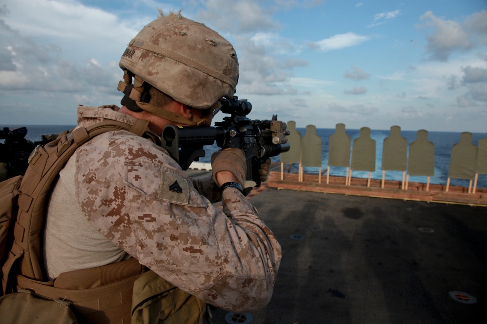 Kilo maintains rifle proficiency at sea