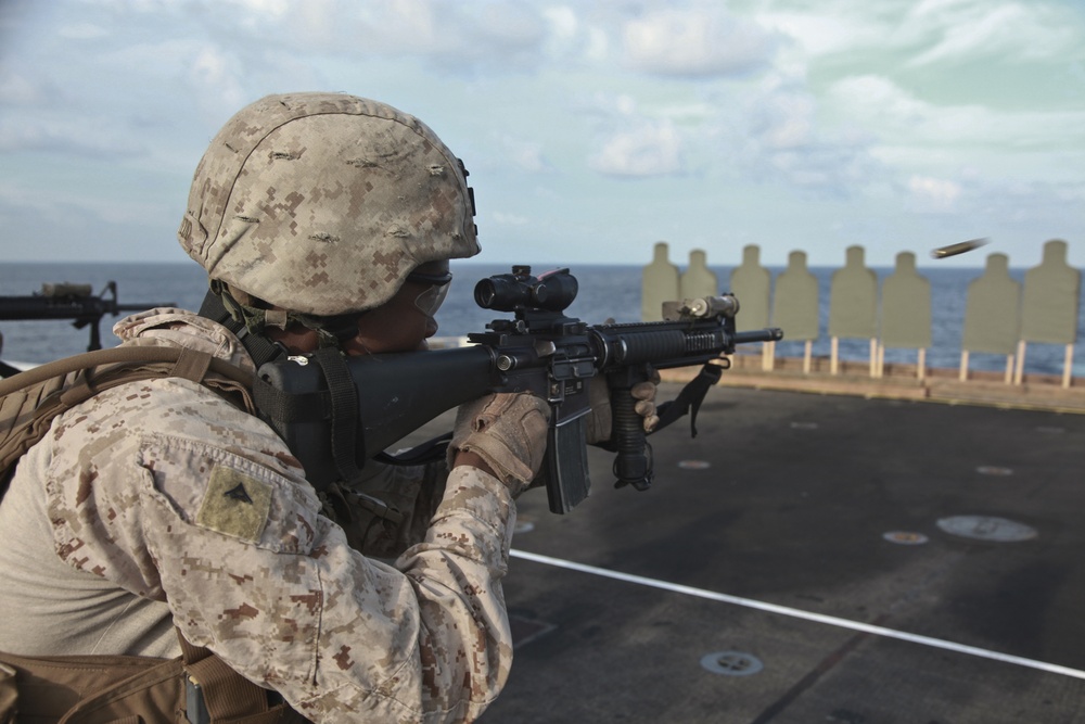 Kilo maintains rifle proficiency at sea