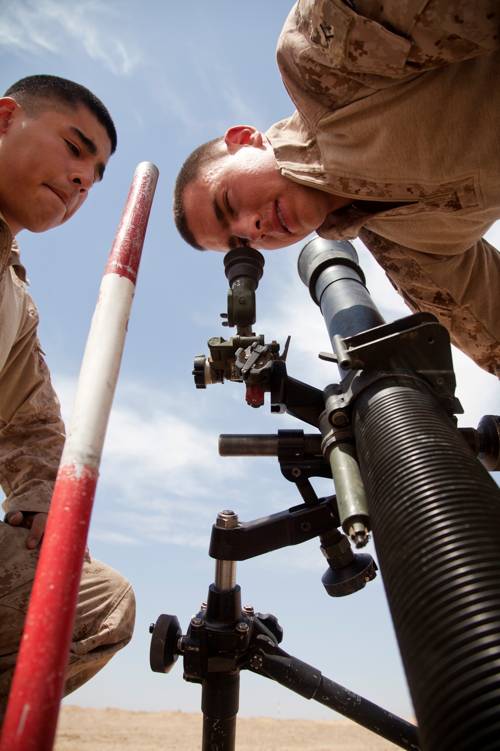 3/9 Marines fire 81 mm mortars