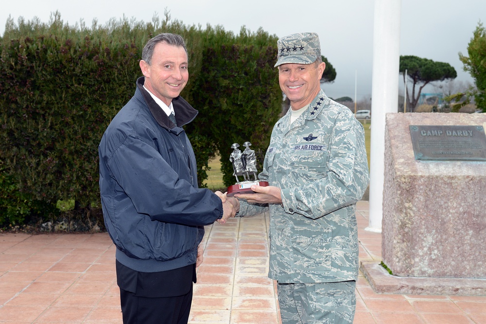 US Air Force Transportation Command Gen. William M. Fraser III visits Camp Darby, Italy