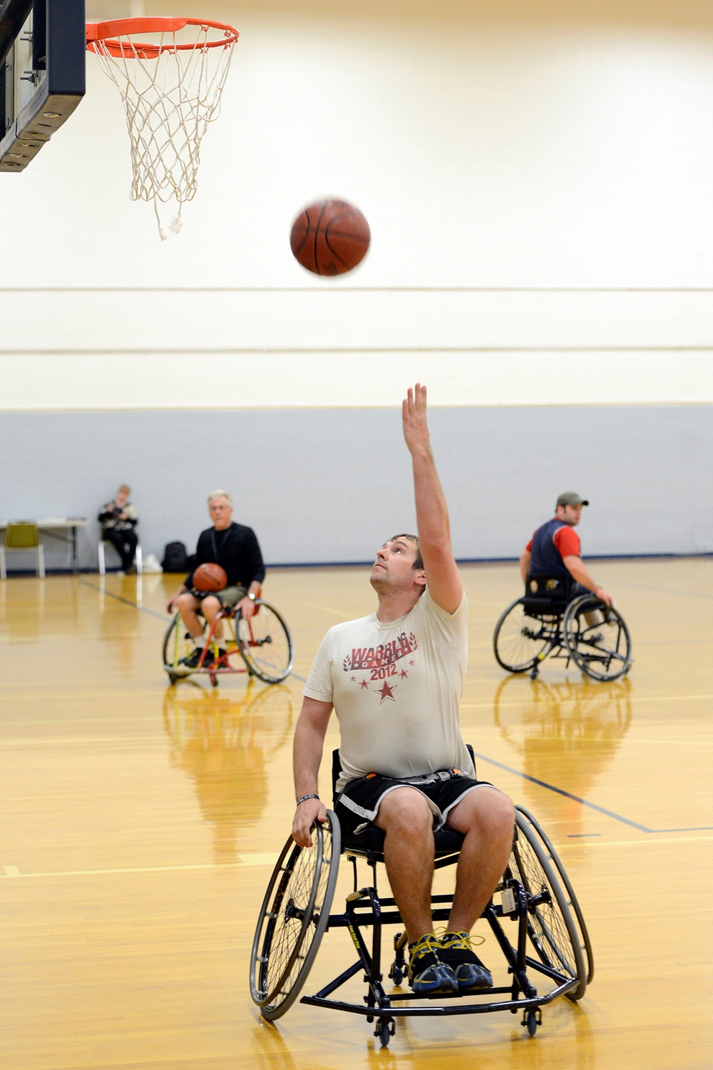 Basketball practice for the Navy's Warrior Games basketball team