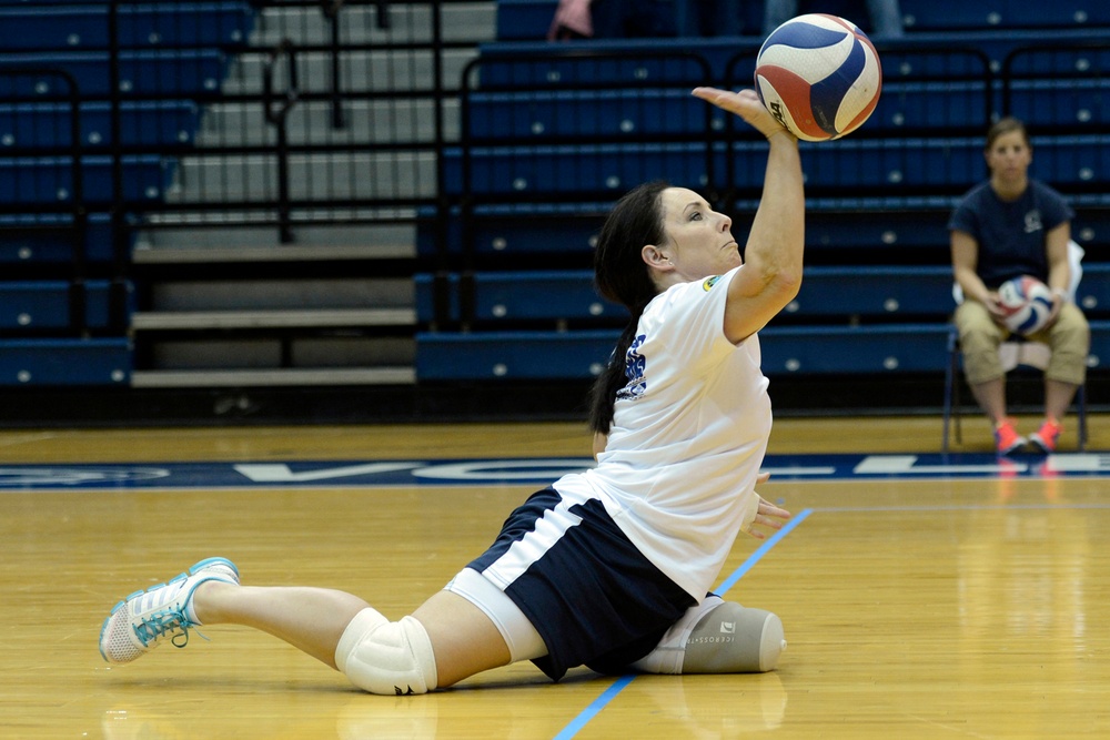 Basketball practice for the Navy's Warrior Games basketball team