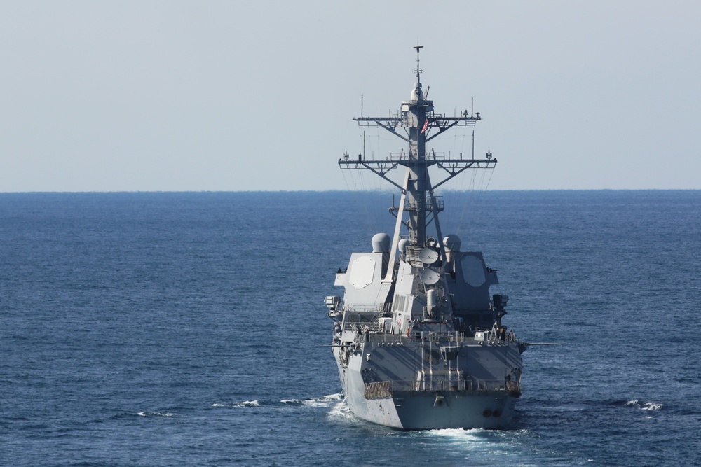 USS Roosevelt sails in formation