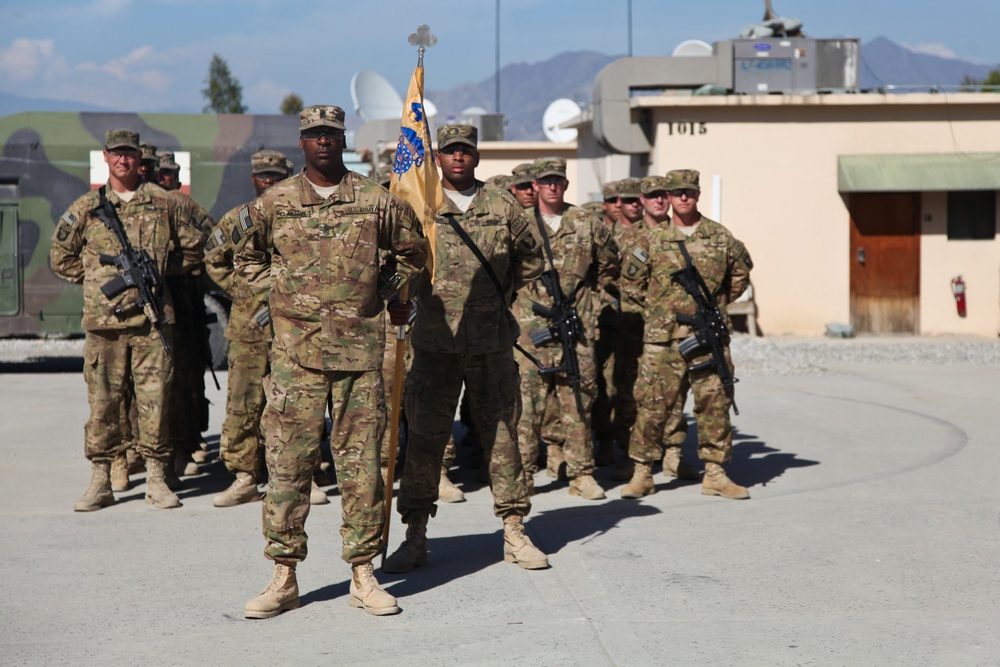 Alpha Company, 426th BSB change of command ceremony