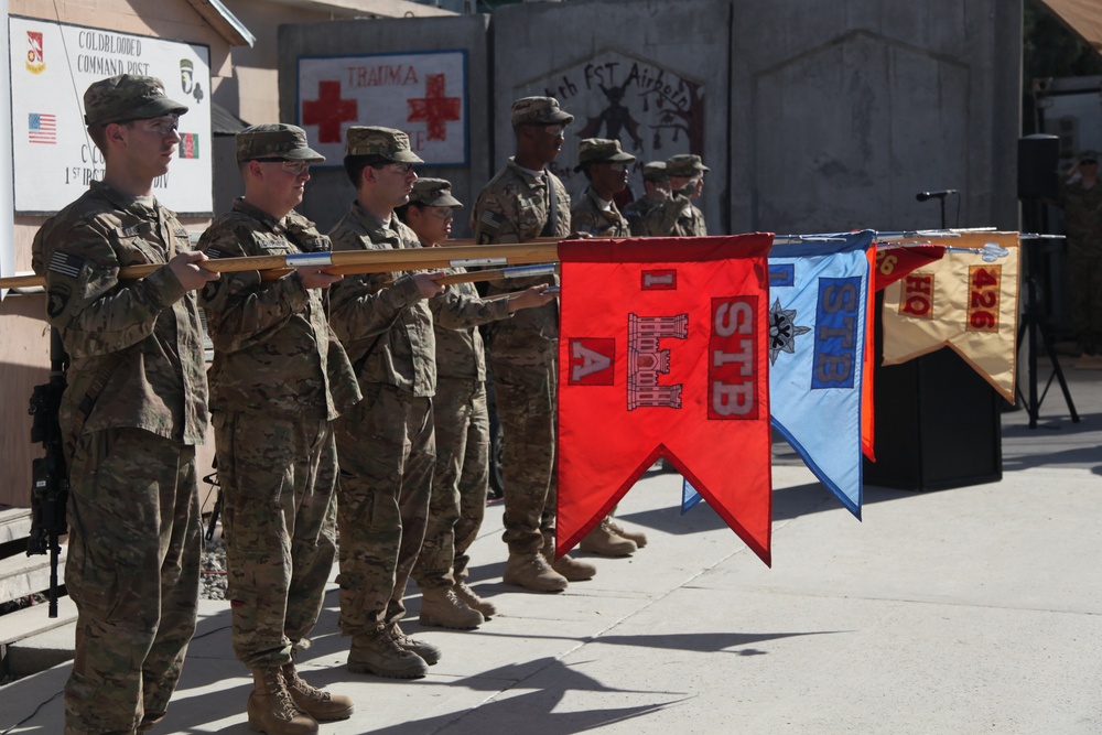 Alpha Company, 426th BSB change of command ceremony