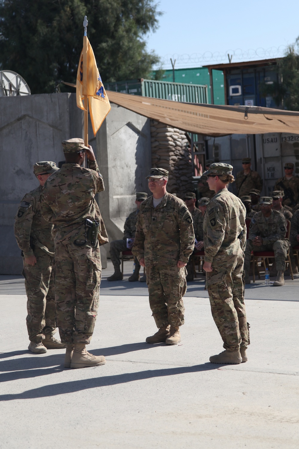 Alpha Company, 426th BSB change of command ceremony