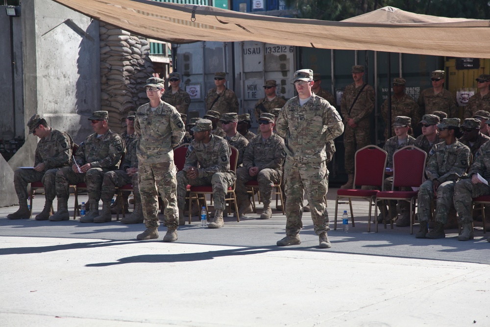 Alpha Company, 426th BSB change of command ceremony