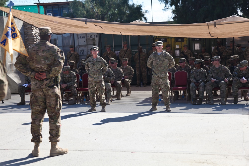 Alpha Company, 426th BSB change of command ceremony