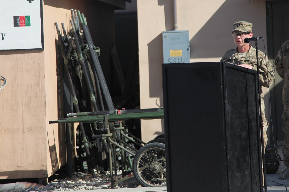 Alpha Company, 426th BSB change of command ceremony