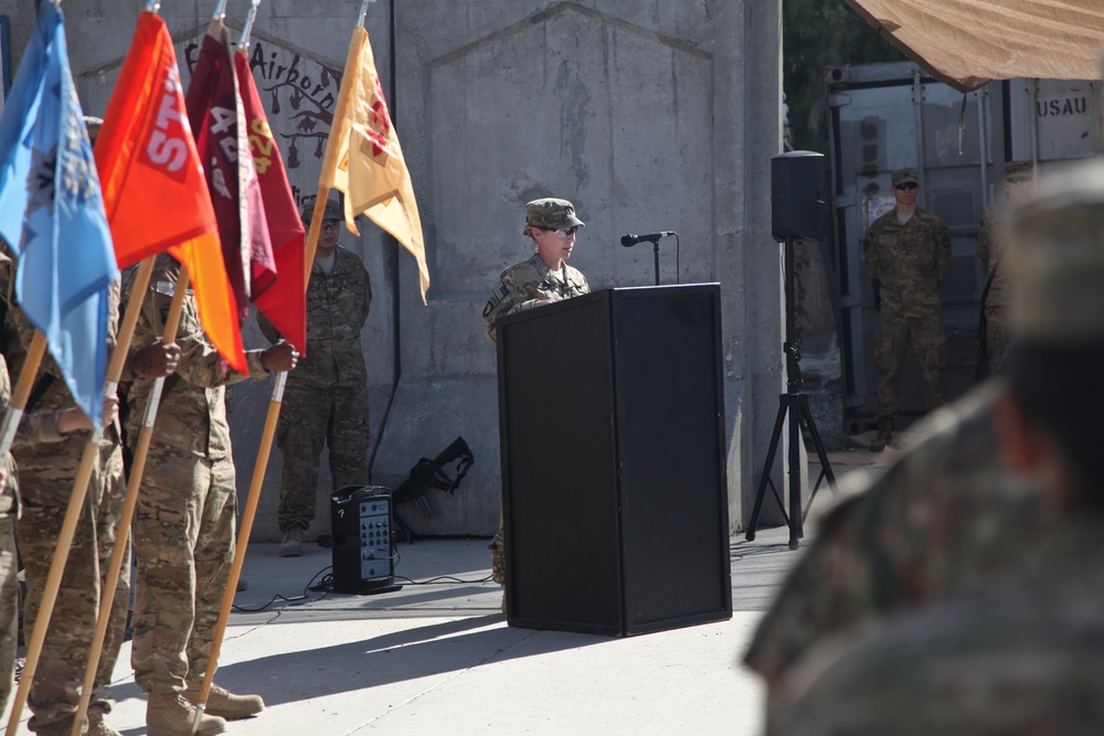 Alpha Company, 426th BSB change of command ceremony