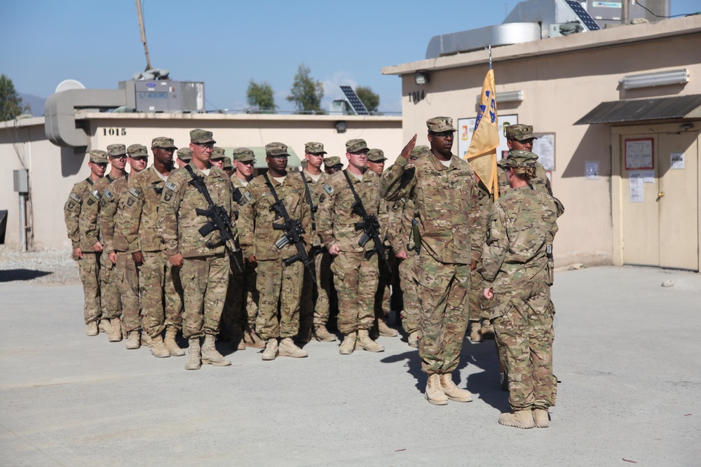 Alpha Company, 426th BSB change of command ceremony