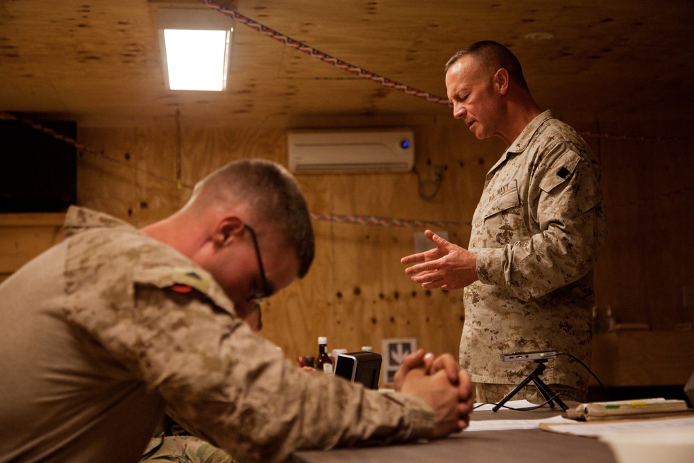 U.S. Navy chaplain provides religious services on FOB Payne