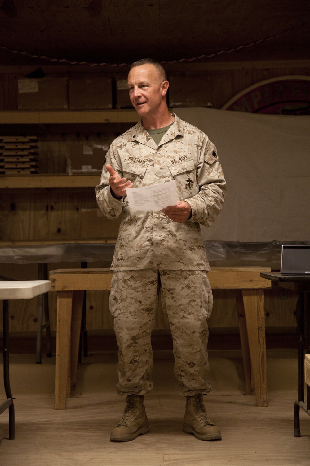 U.S. Navy chaplain provides religious services on FOB Payne