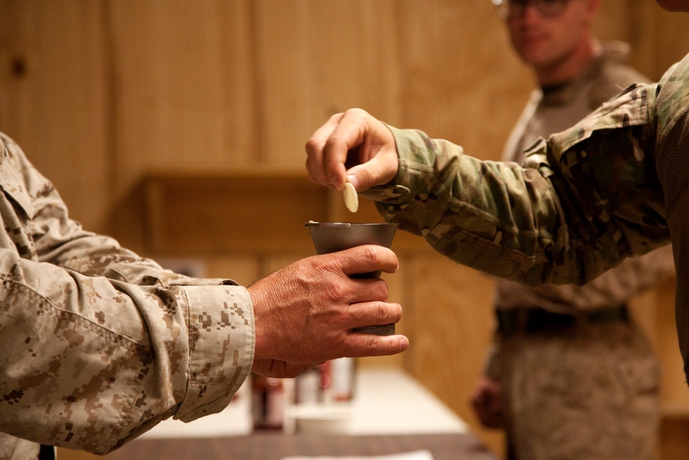 U.S. Navy chaplain provides religious services on FOB Payne