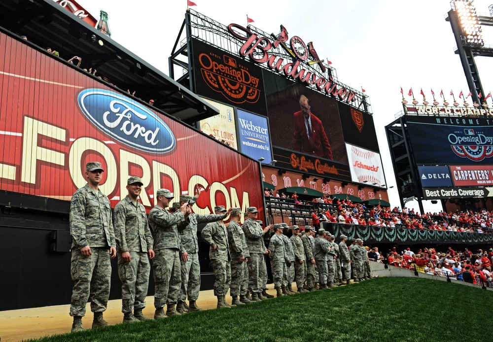 Airmen at Busch Stadium