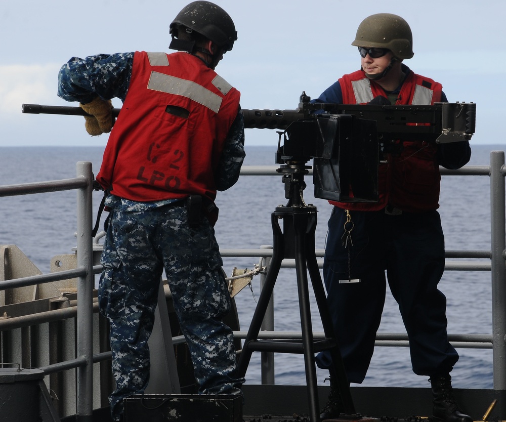 Sailors conduct weapons exercise