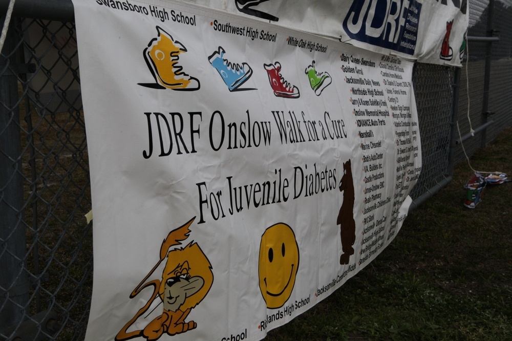 Caring families walk in support of diabetes awareness