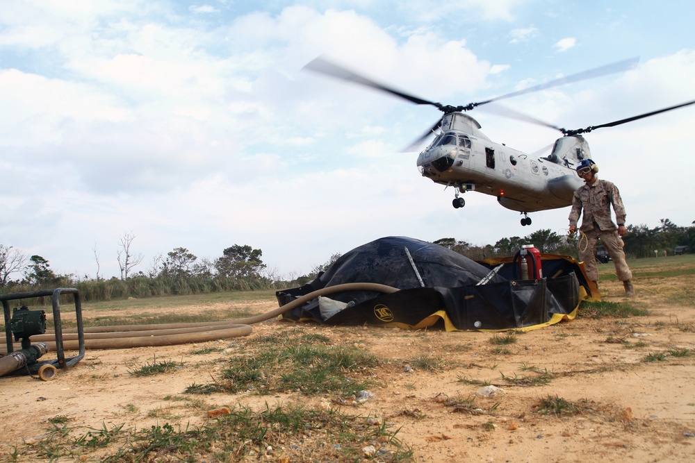 Marines forward-arm, refuel helicopters during FARP exercise