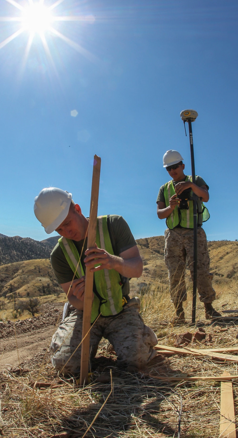 Setting the foundation to build on—Survey Marines mark the way
