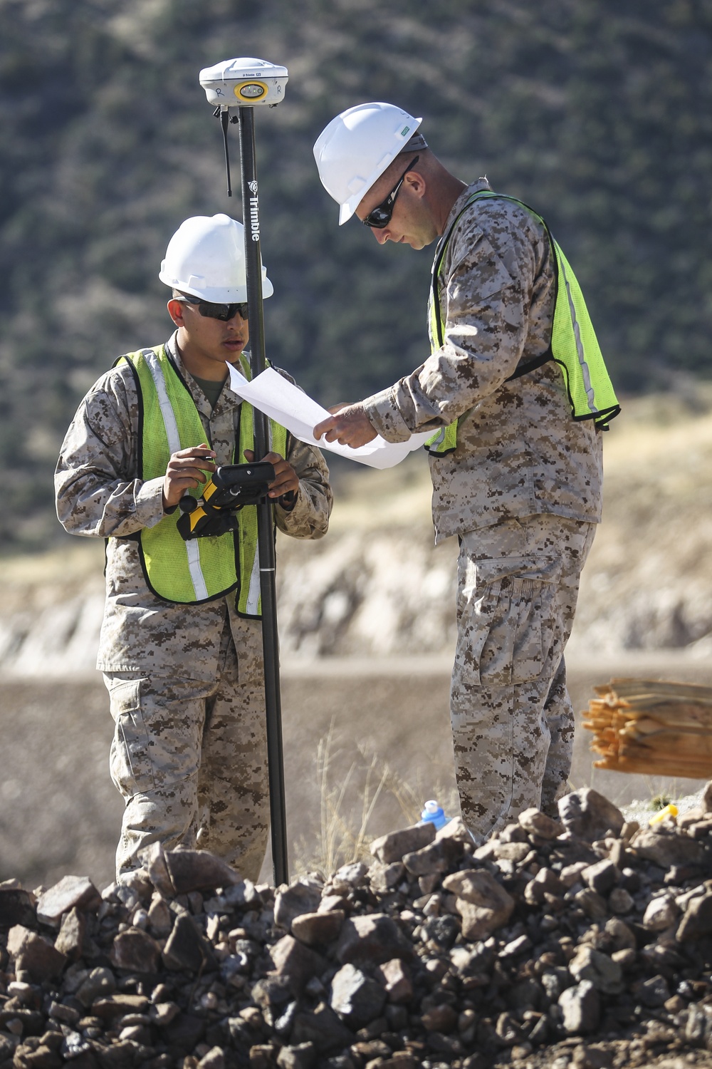Setting the foundation to build on—Survey Marines mark the way