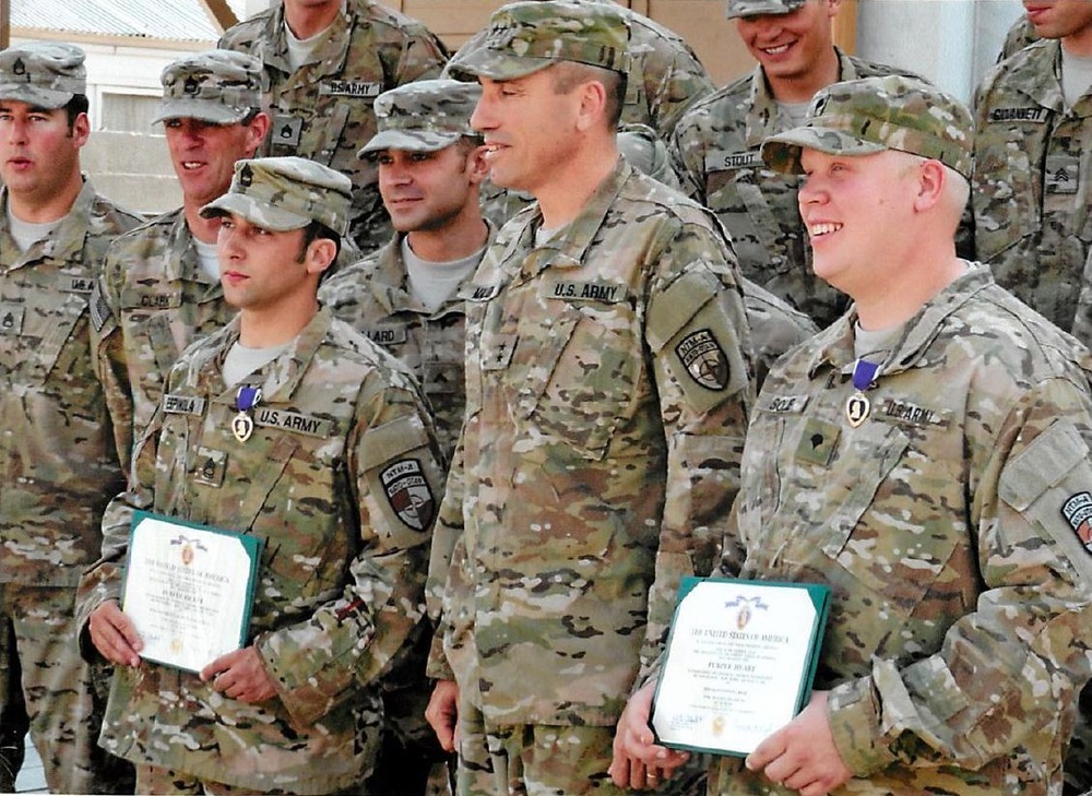 Bronze Star with valor recipient receives Purple Heart