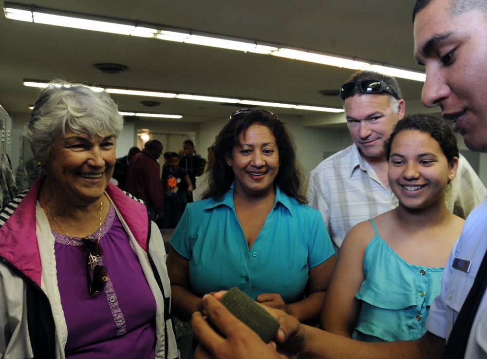 Airmen shows family BMT dorms