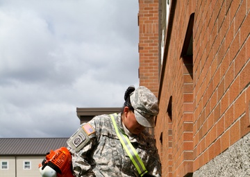 'Outlaw' soldiers battle lawless grass during spring cleaning